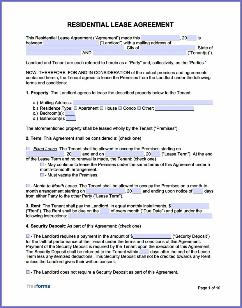 Free Rental Agreements Printable Pdf Template 2 Resume Examples 