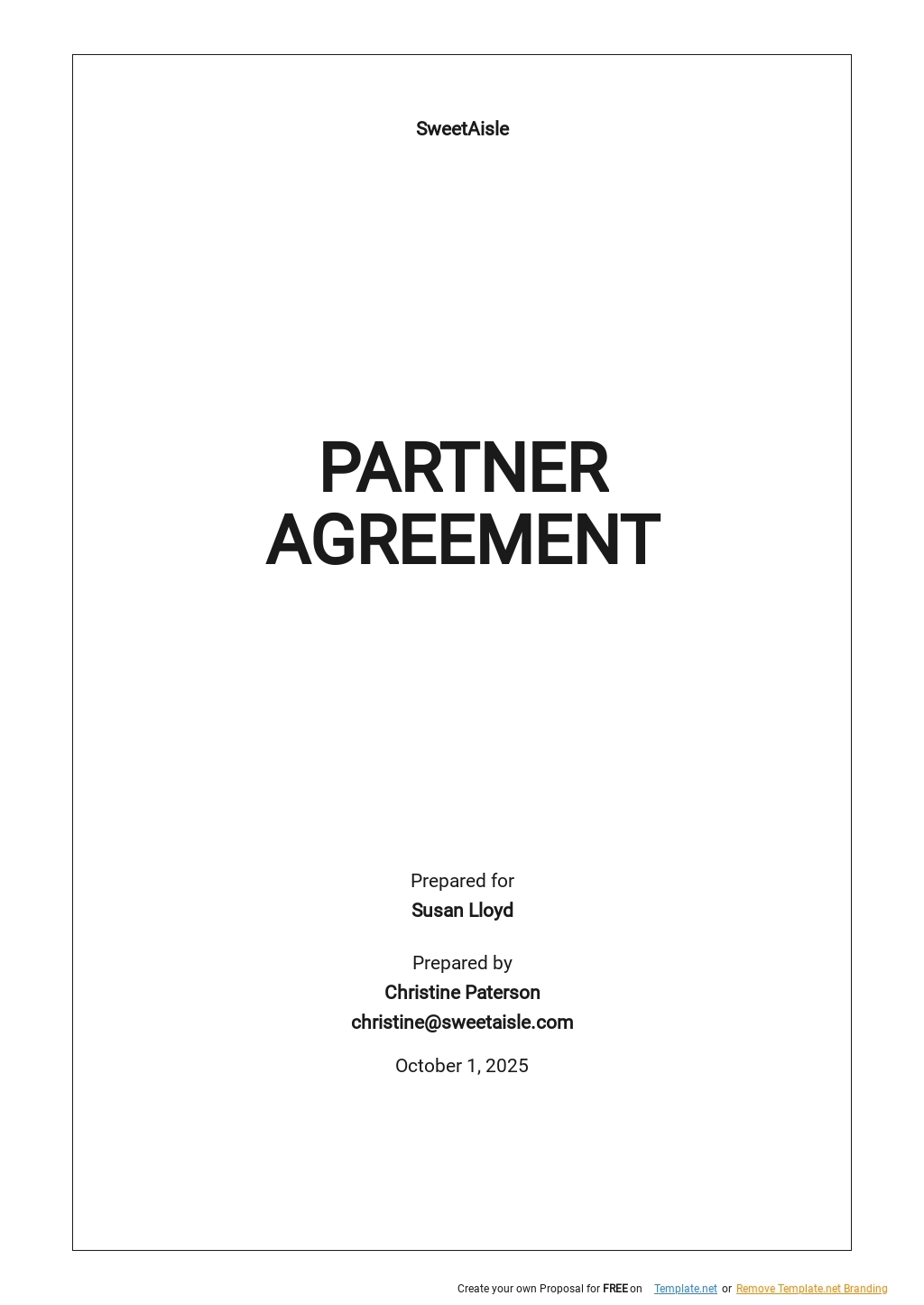 Free Silent Partner Agreement Template Template