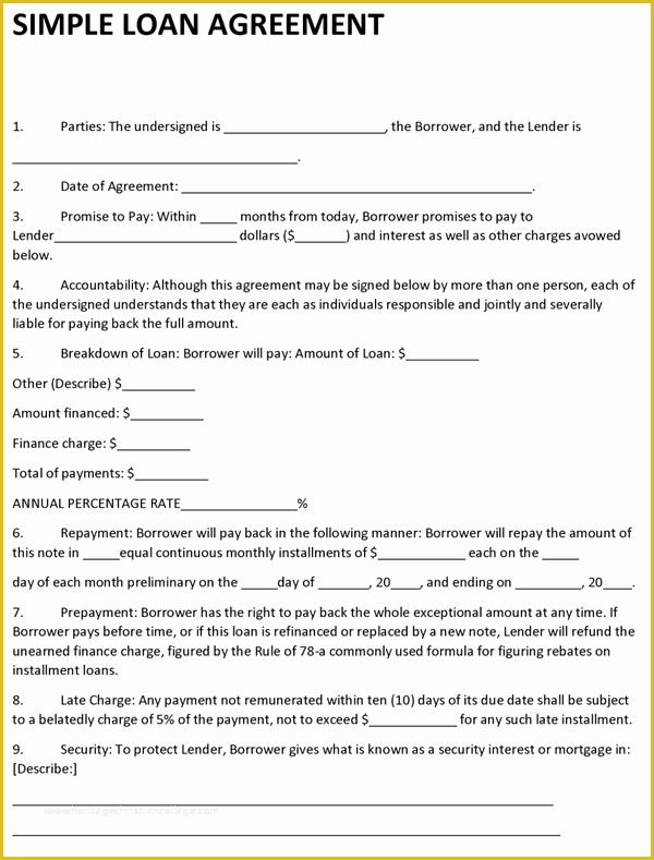 Free Template For Loan Agreement Between Friends Of 4 Personal Loan 