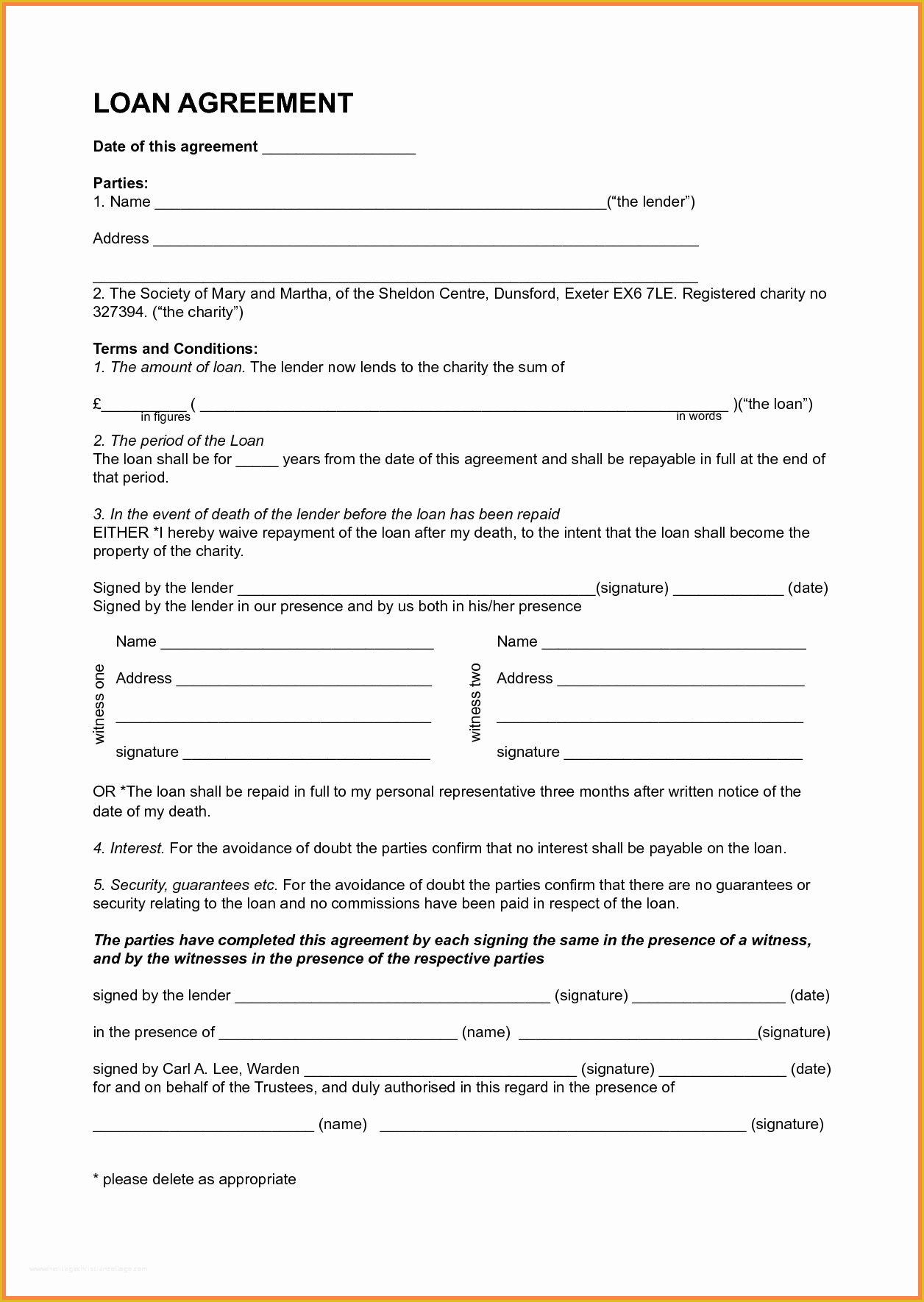 Free Template For Loan Agreement Between Friends Of 8 Loan Agreement 