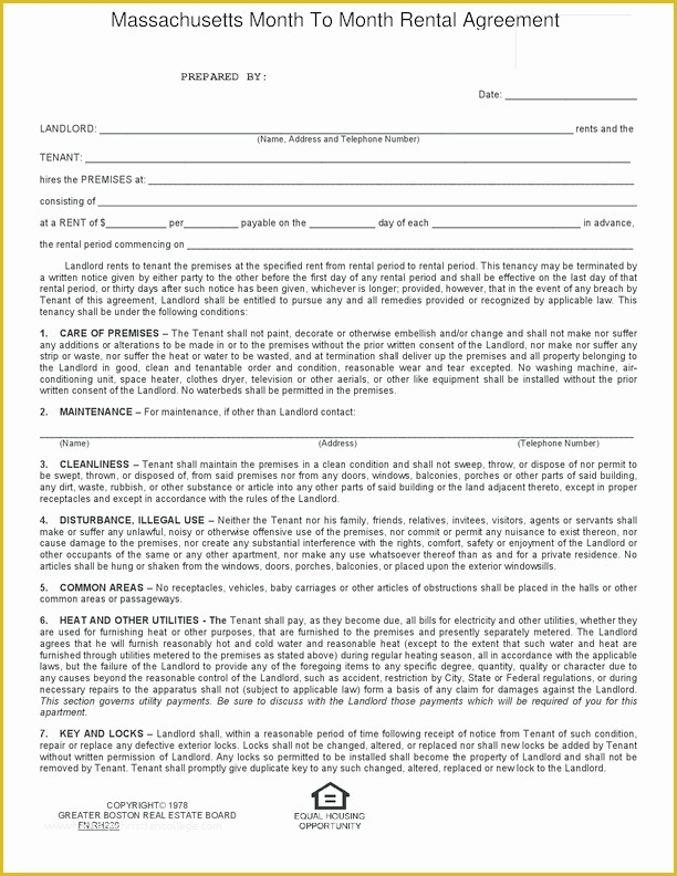 Free Washington State Rental Agreement Template Of Month To Month 