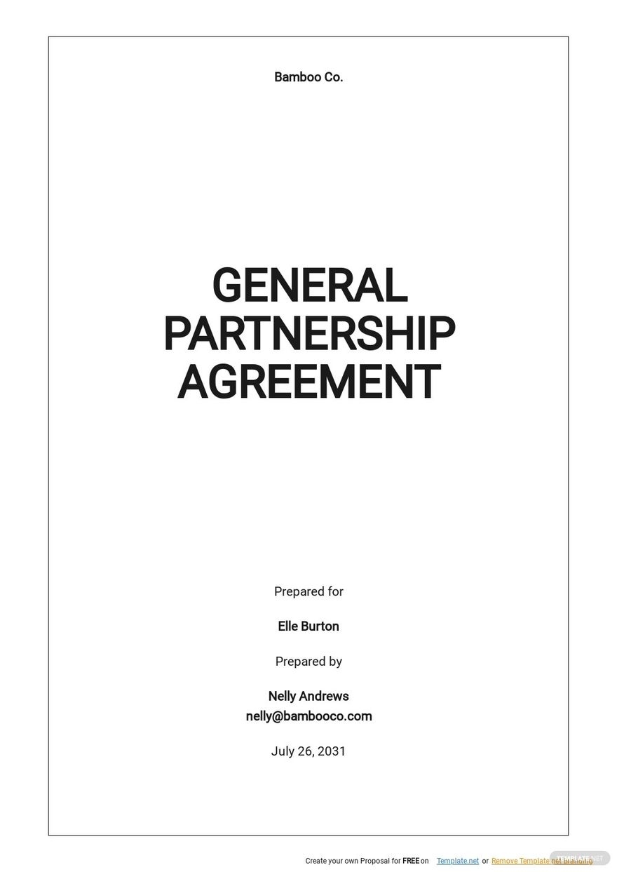 General Partnership Agreement Templates 25 Docs Free Downloads 