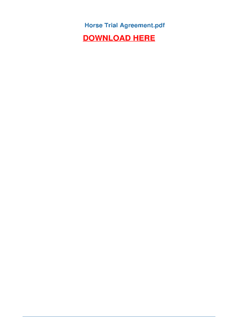 Horse Trial Contract Fill Online Printable Fillable Blank PdfFiller