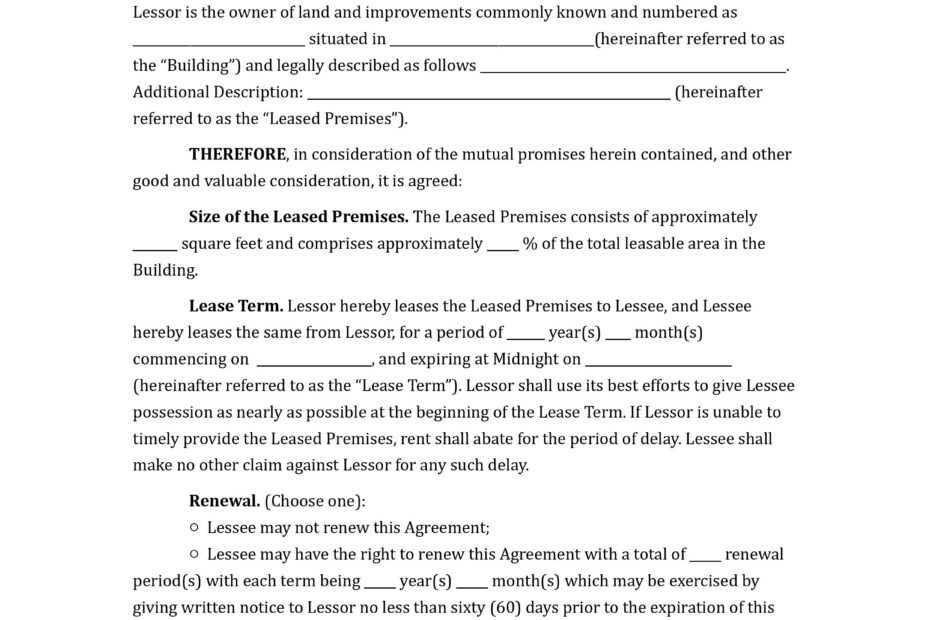 Lease Agreement Template Missouri