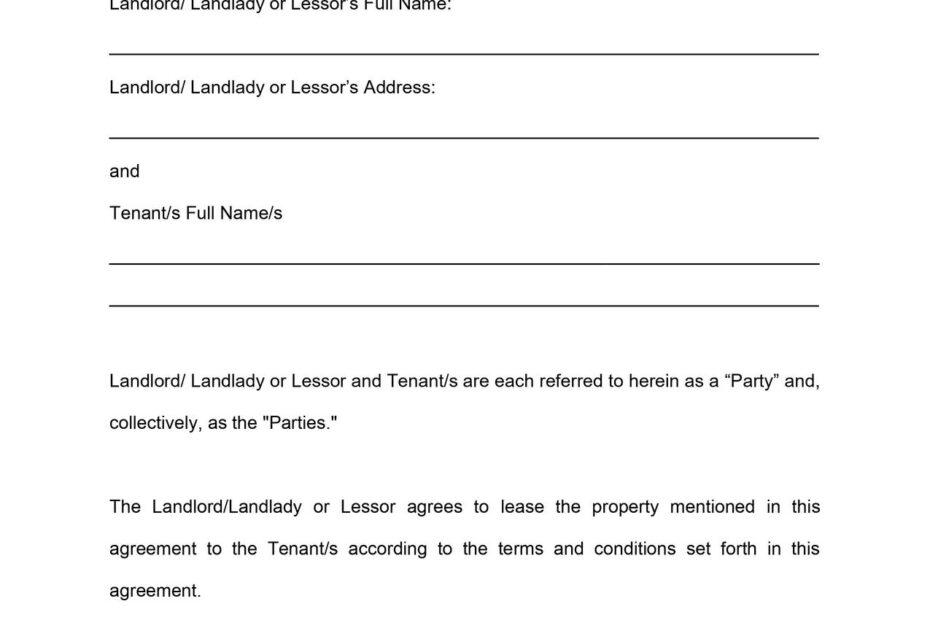 Massachusetts Month to Month Lease Agreement Template