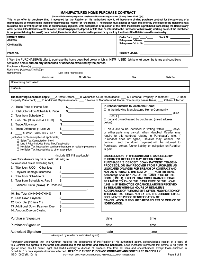 Mobile Home Purchase Agreement Pdf Fill Online Printable Fillable 