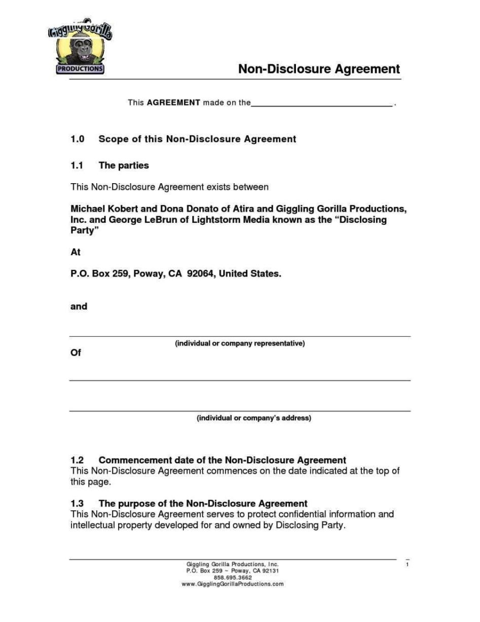 Nda Printable Form Printable Forms Free Online