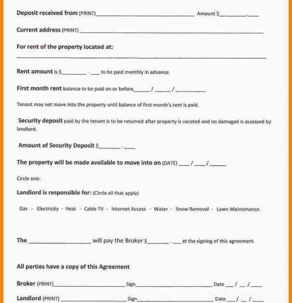 One Page Rental Agreement Printable
