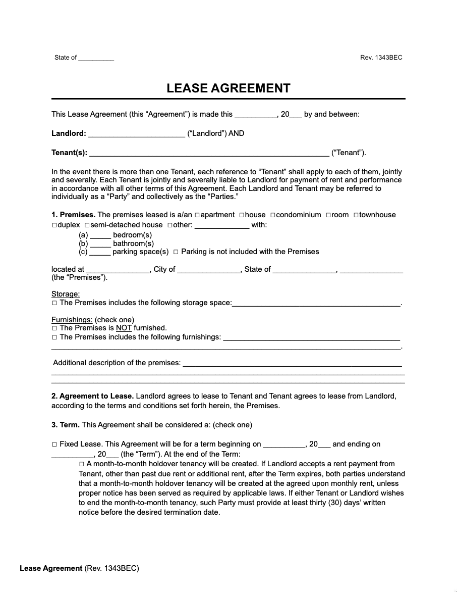 Ontario Lease Agreement 2025 Download Tyrone B Rankin