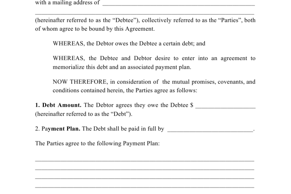 Payment Agreement Template Fill Out Sign Online And Download PDF In