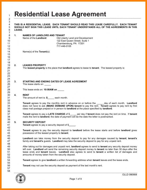 PDF Downloadable FREE Printable Lease Agreement Printable Lease Agreement