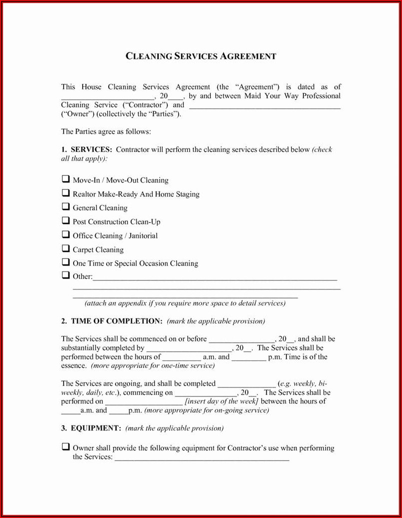 Pest Control Service Agreement Template
