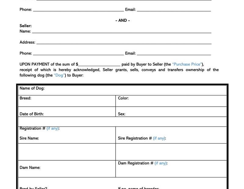 Pet Ownership Agreement Printable Dog Transfer Of Ownership Form