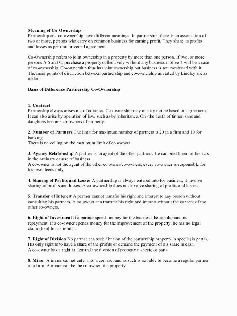 Print Joint Ownership Agreement Template Id Opendata Intended For Joint 