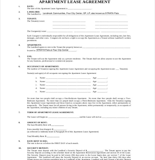 Printable 1 Year Lease Agreement Printable Lease Agreement