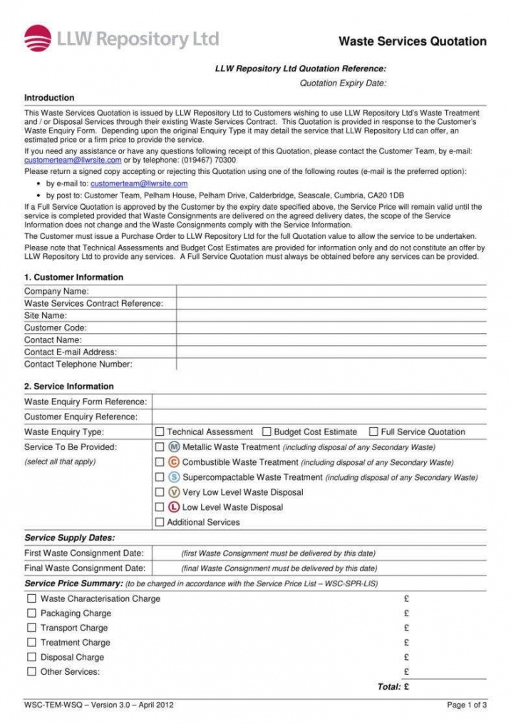 Printable 9 Service Quote Templates Pdf Free Premium Templates Pest 