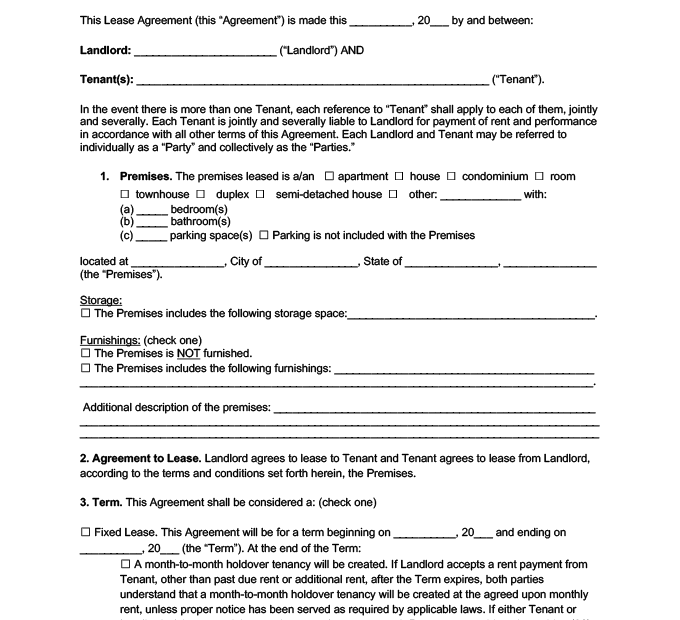 Printable Arizona Residential Lease Agreement Printable Lease Agreement