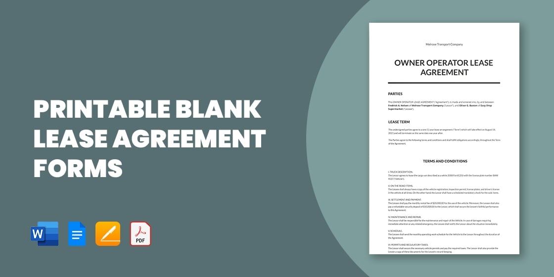 Printable Blank Lease Agreement Form 42 Free Word PDF 
