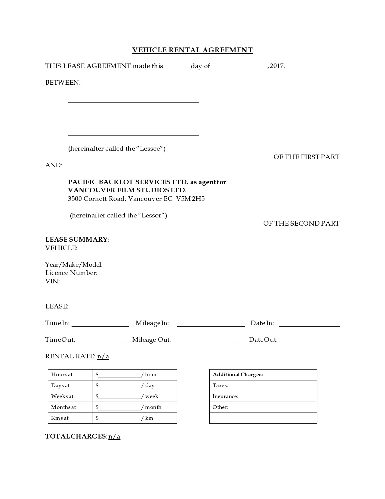 Printable Car Rental Agreement Form Pdf Printable Forms Free Online