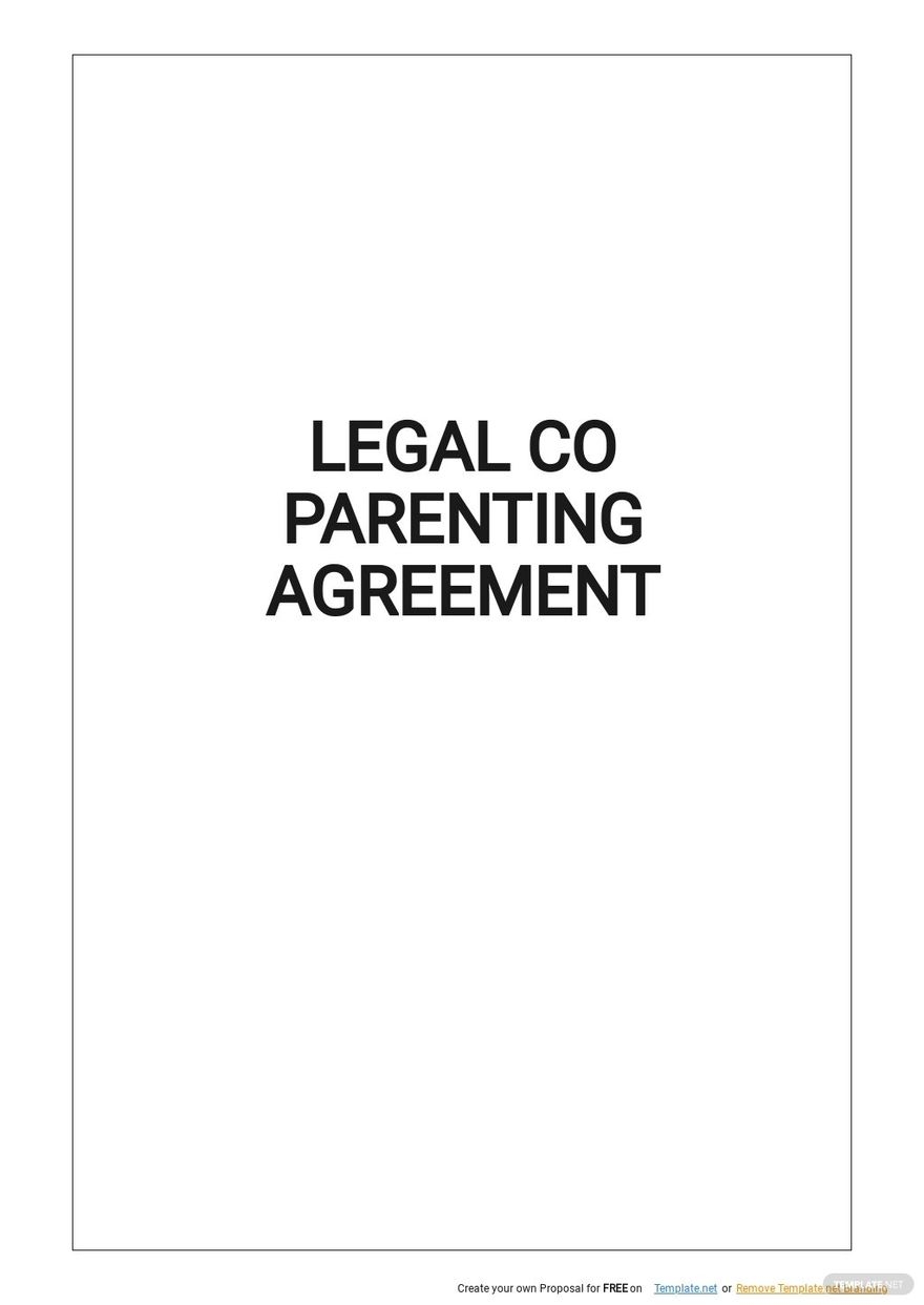 Printable Co Parenting Agreement Template