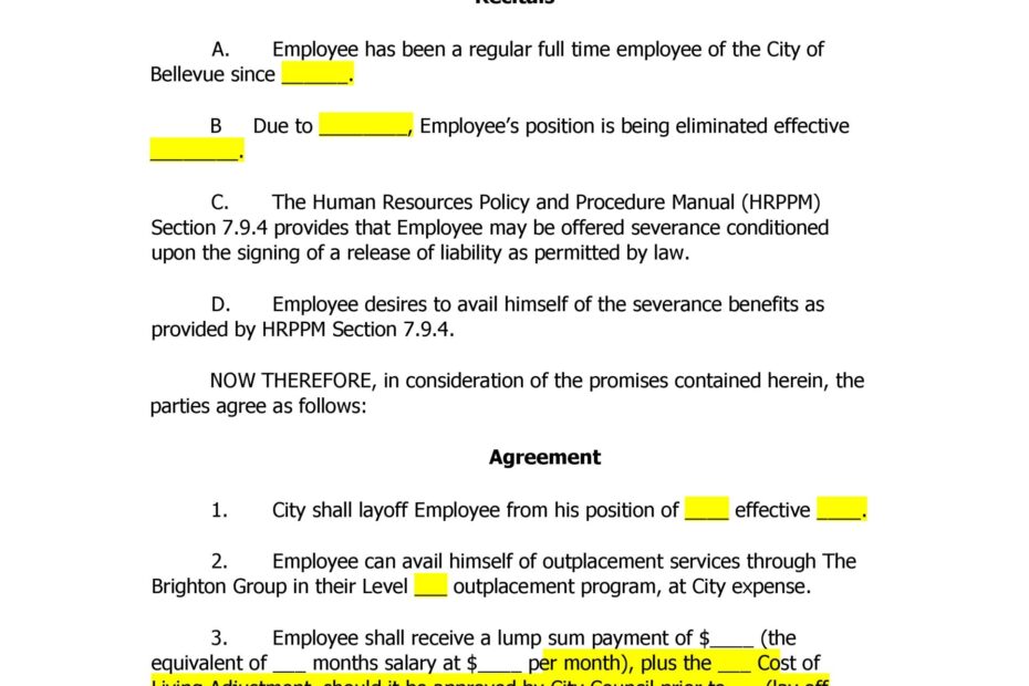 Printable Divorce Agreement Template