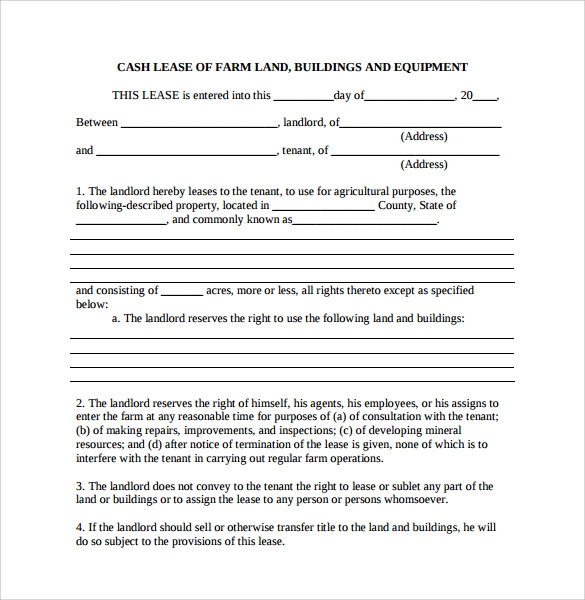 Printable Land Lease Agreement