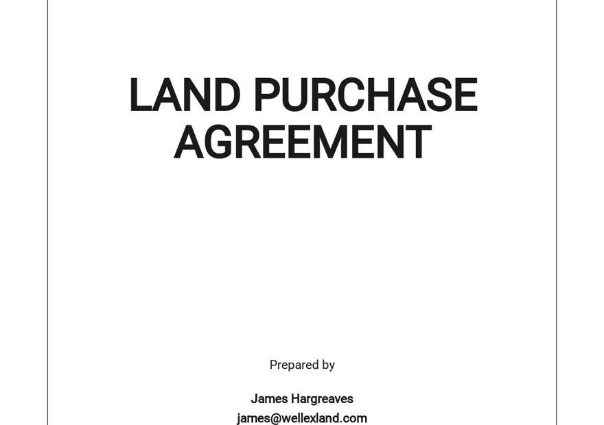 Printable Land Purchase Agreement Printable Free Templates