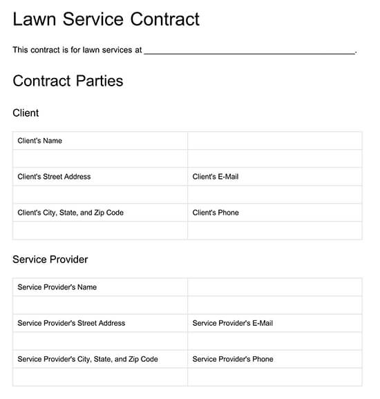 Printable Landscaping Contract Agreement Pdf Customize And Print