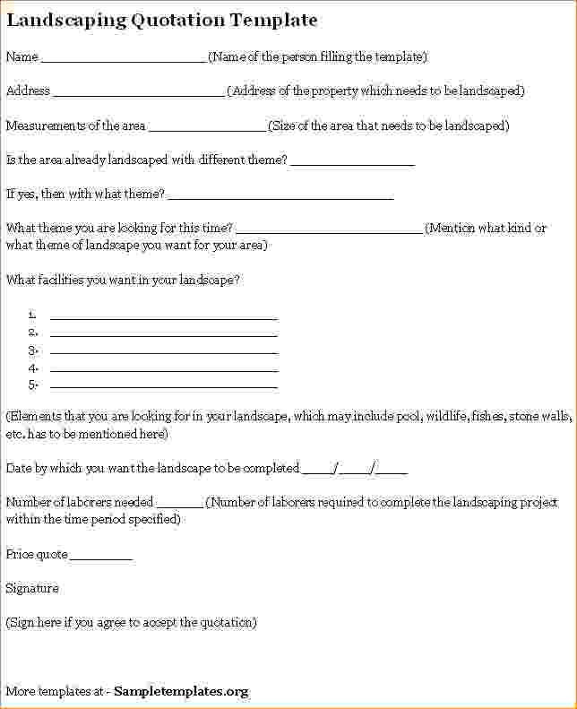 Printable Landscaping Contract Agreement Pdf