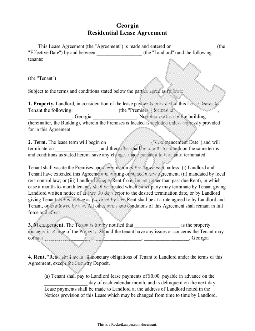 Printable Lease Agreement Ga Printable Calendars AT A GLANCE