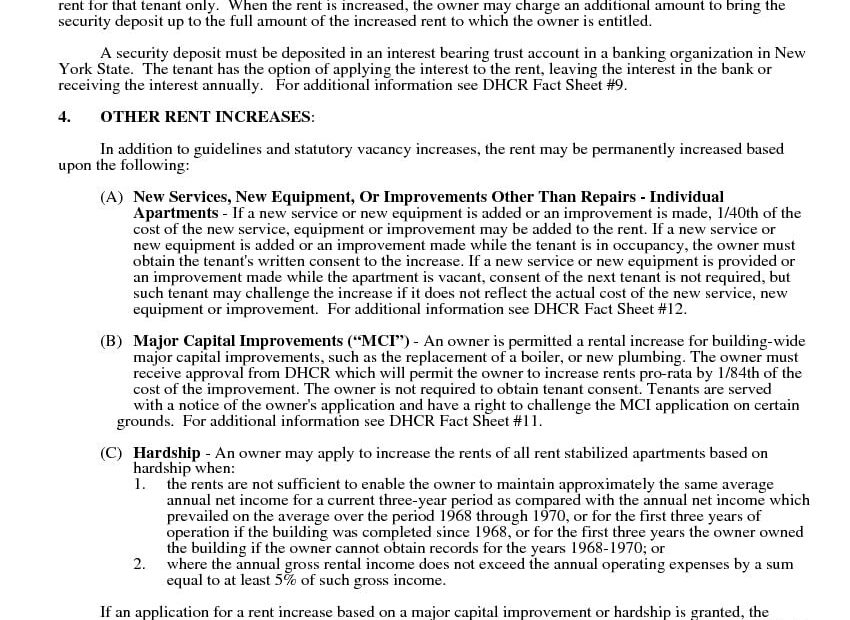 Printable New York City Residential Lease Agreement Form