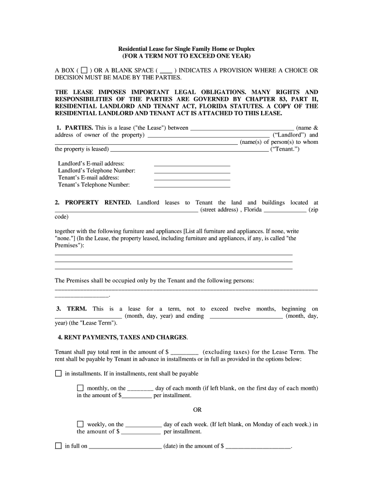 Printable Pdf Rental Agreement Form Florida Printable Forms Free Online