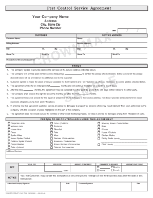 Printable Pest Control Service Agreement Pdf Page 2 PdfFiller