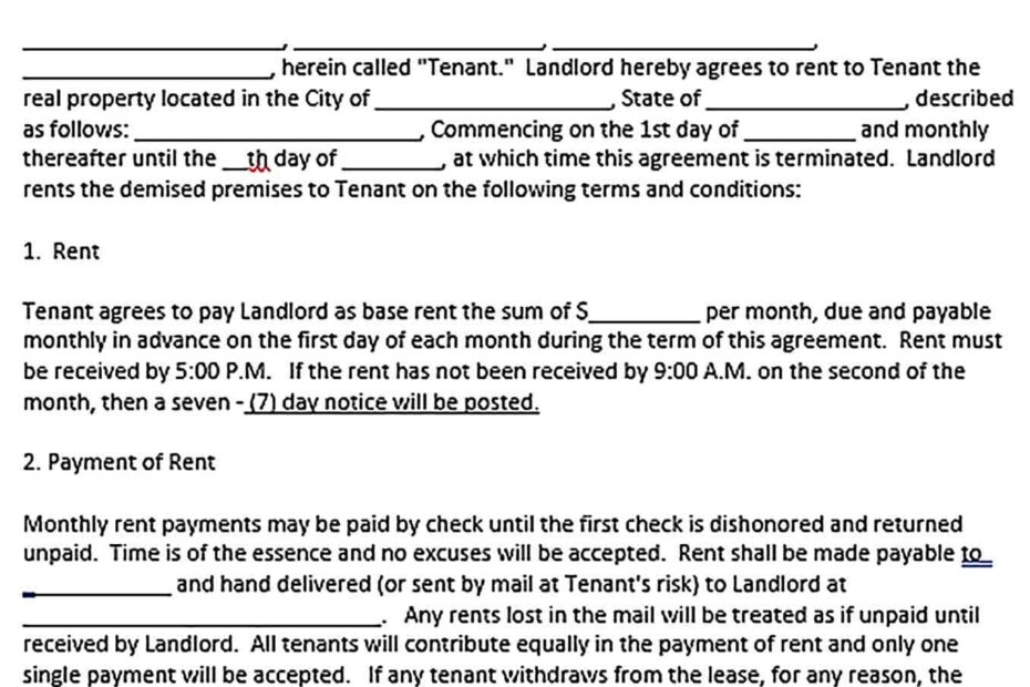 Printable Rent Agreement Printable Word Searches