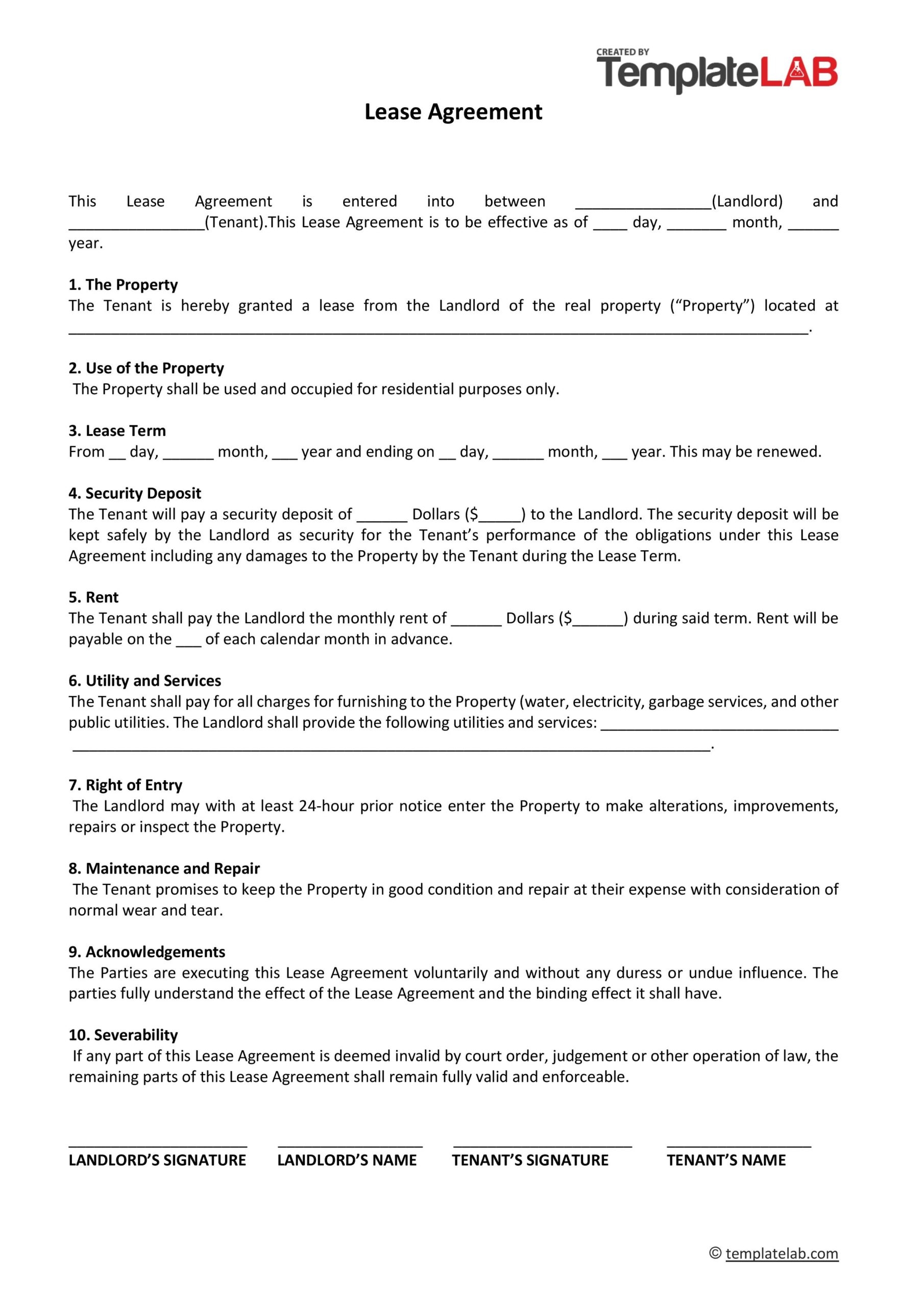 Printable Residential Lease Agreement Free Google Sea Vrogue co