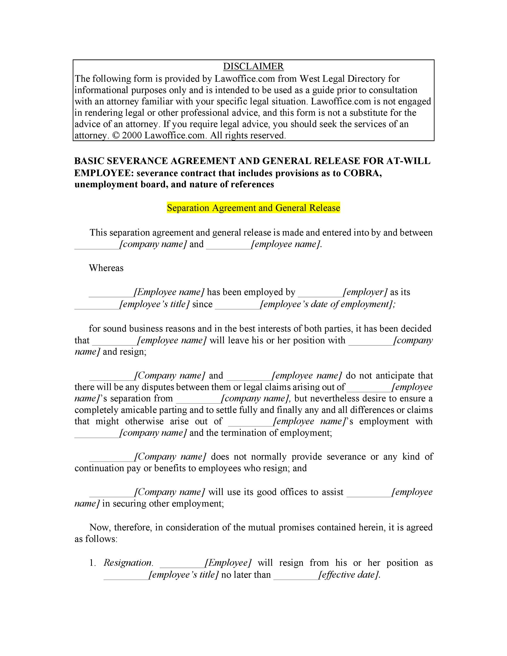 Printable Separation Agreement Form Ontario Printable Forms Free Online
