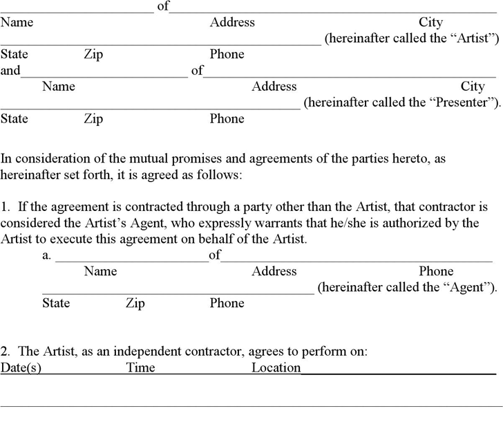 Printable Simple Contract Agreement