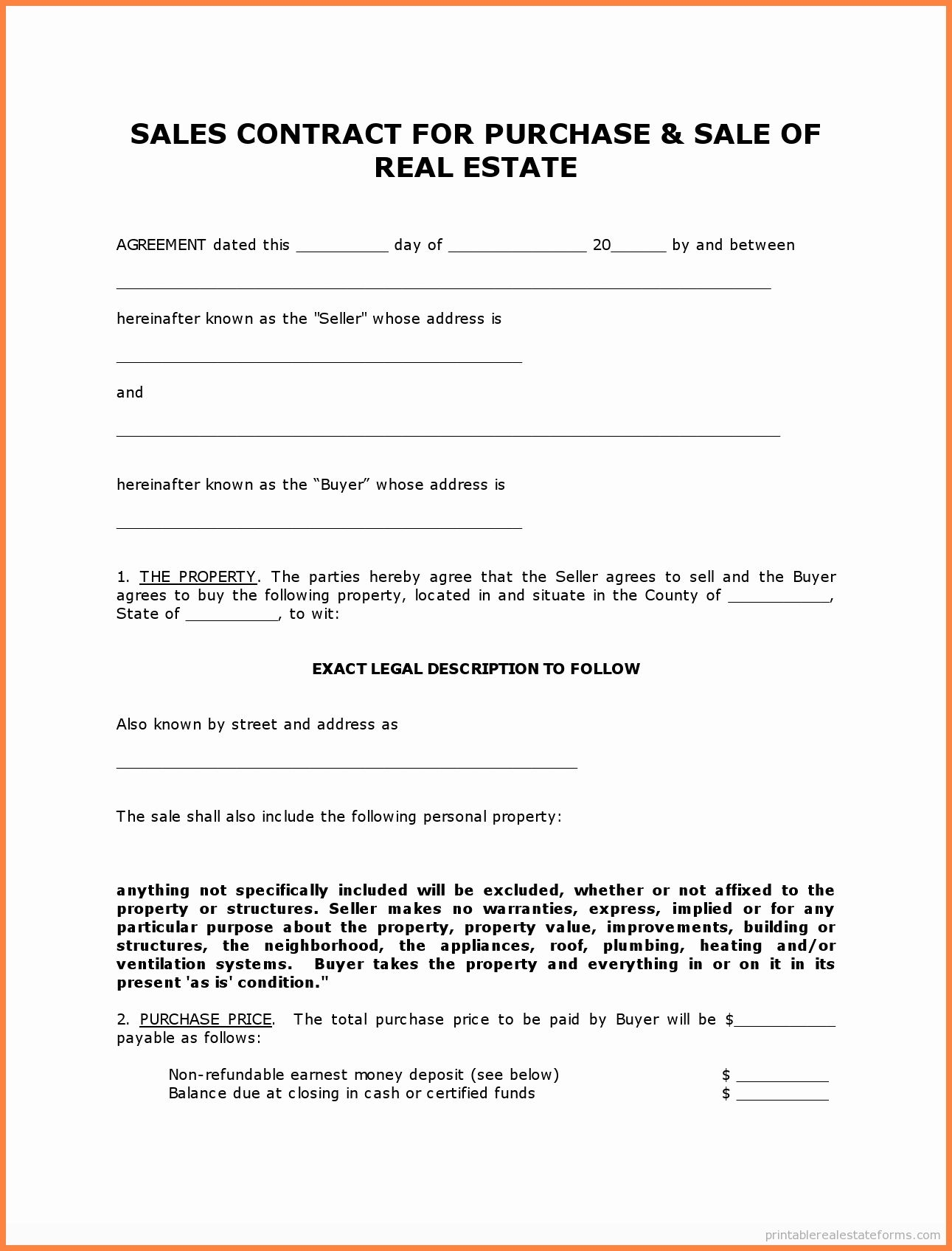 Printable Simple Mobile Home Purchase Agreement Printable Words 