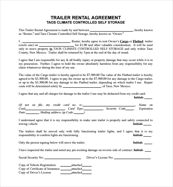 Printable Simple Rv Lot Rental Agreement Printable Templates