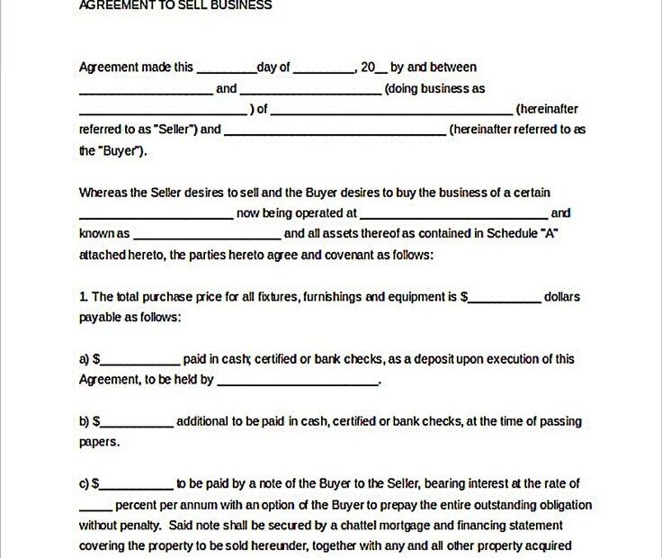 Printable Simple Sales Agreement Template