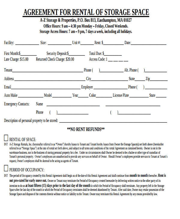 Printable Simple Storage Agreement Printable Calendars AT A GLANCE