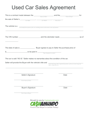 Private Car Sale Agreement Voetstoots Template Word Fill Out And Sign 
