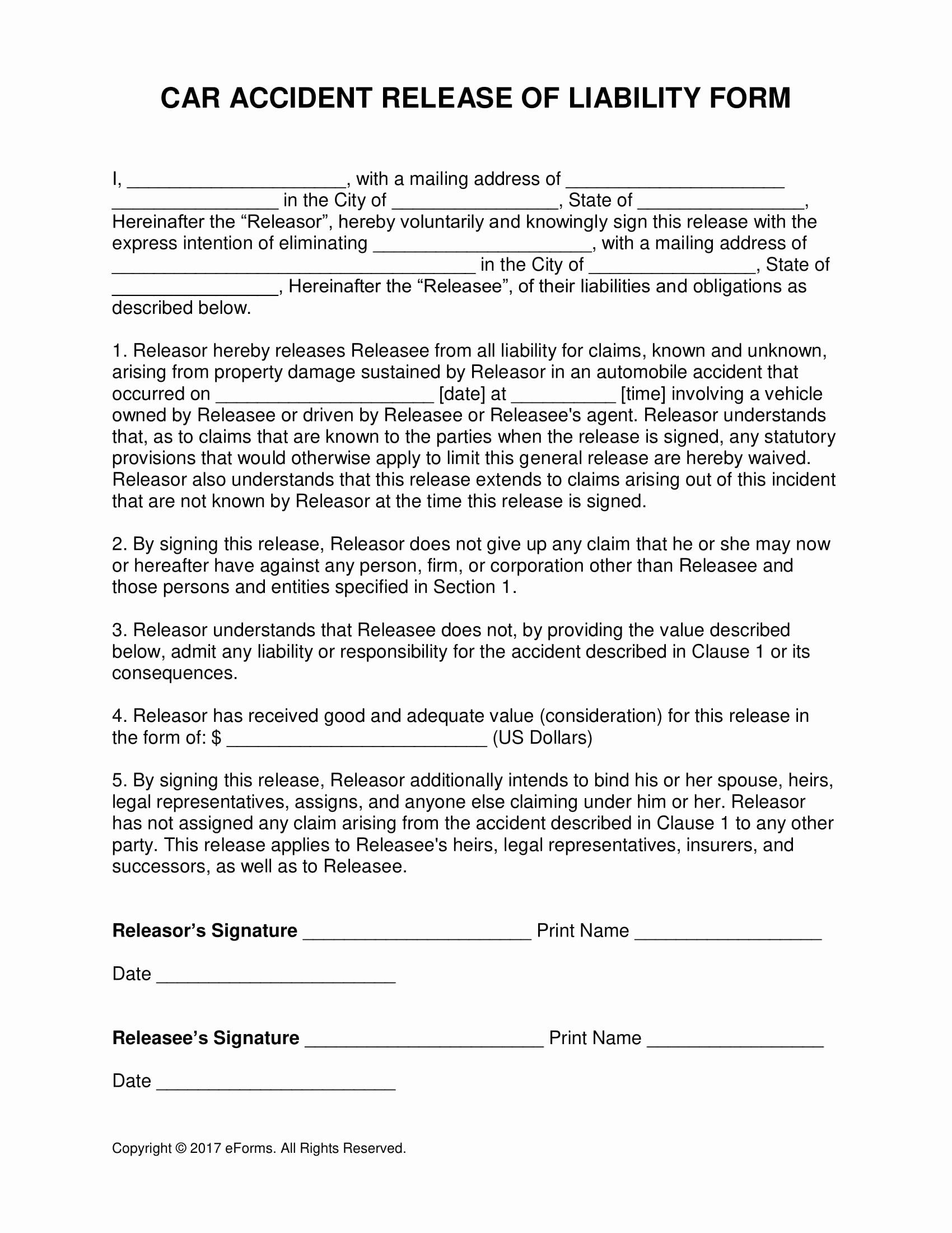 Private Pay Agreement Printable Car Accident Settlement Agreement Form 