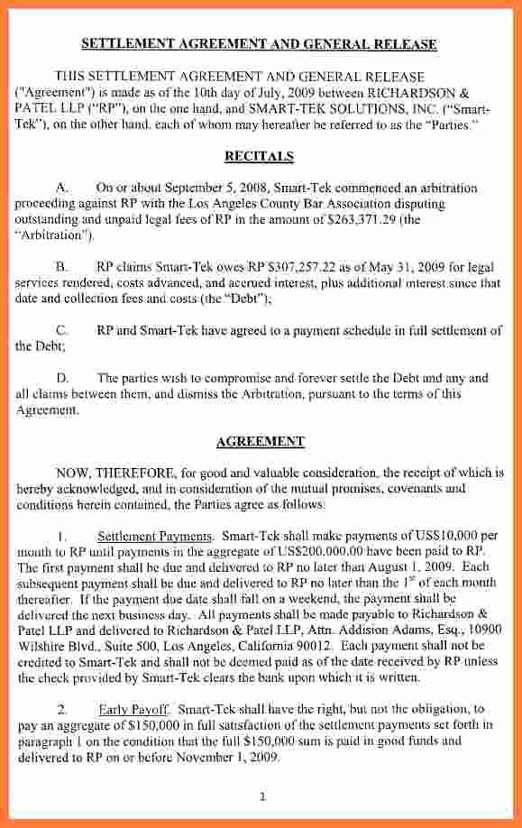 Private Pay Agreement Printable Car Accident Settlement Agreement Form 