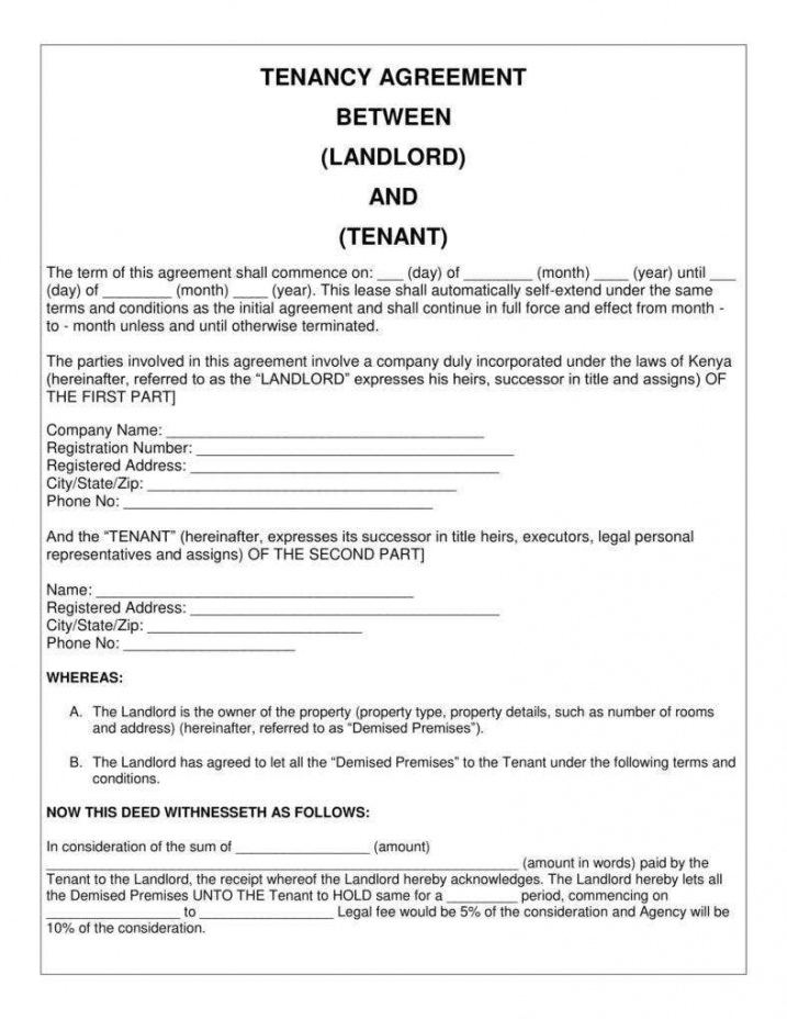 Private Rental Agreement Template