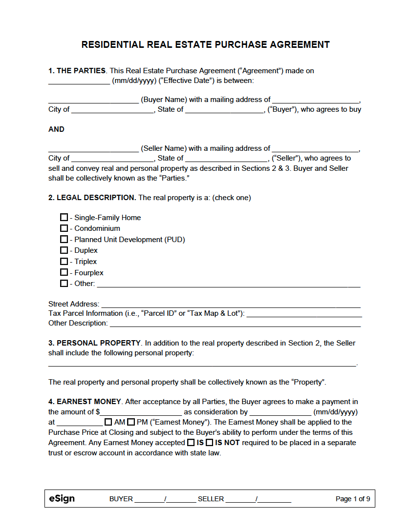 Purchase Agreement Template Free Word Templates