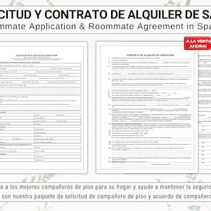 Rental Agreement Spanish Etsy Worksheets Library