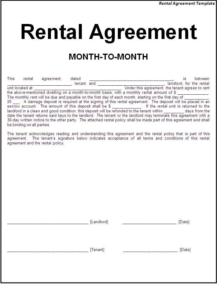 Simple Free Printable Rental Agreement Printable Templates Free