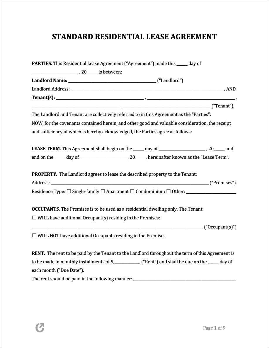 Simple House Rental Agreement Template PARAHYENA