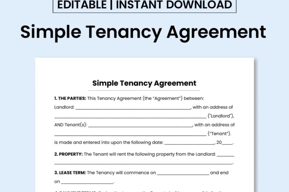 Simple Tenancy Agreement Template Bogiolo